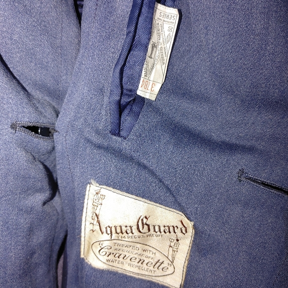 Vintage gorgeous wool lined heavy men's treated overcoat 40 shoulder 50 chest L - Picture 6 of 10